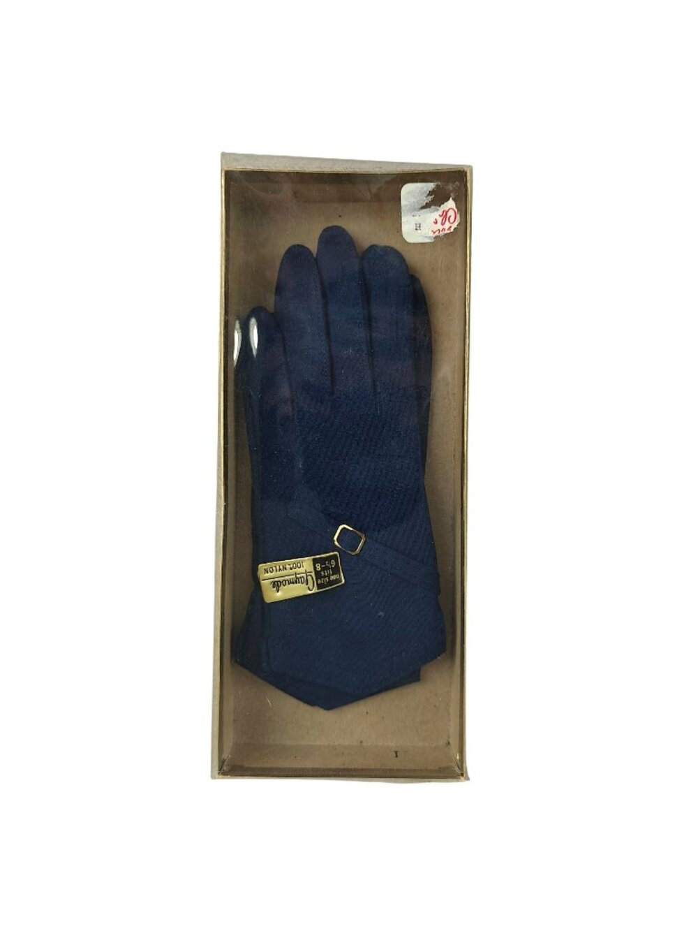 Vintage Gaymode Womens Navy Nylon Gloves 6.5-8 Adjustable Strap New In Box
